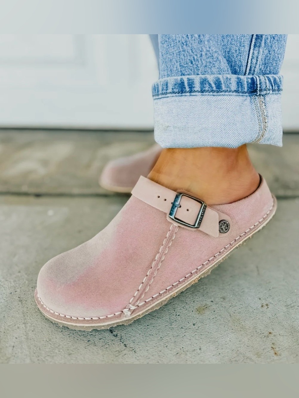 Pink suede Lutry Clog Birkenstocks